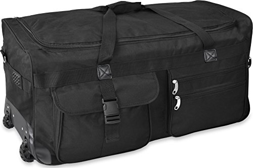 GearUp Extra großer Trolley – Reisekoffer Reisetasche 80 100 120 Oder 150 Liter wählbar Farbe Schwarz/80 Liter