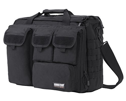 Seibertron Pro-Multifunktions Damen Herren militärische taktische tactical Außen Umhängetasche Schultertasche Messenger Bag Handtaschen-Aktenkoffer Notebook pack für 14,1Zoll Laptop Computer Black