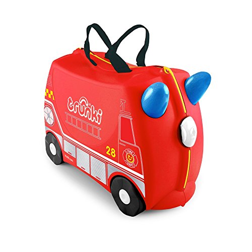 Trunki Trolley Kinderkoffer, Handgepäck für Kinder: Frank Feuerwehrauto (Rot)