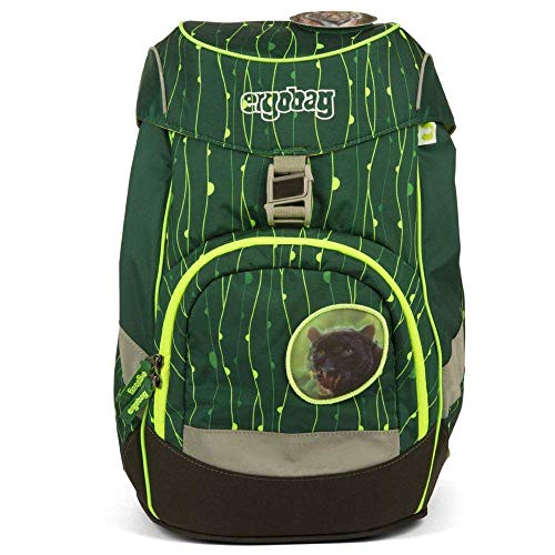 ERGOBAG RambazamBär Kinder-Rucksack, Fluo Grüne Lianen