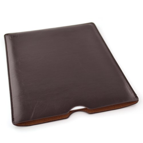 Leder iPad Sleeve – Tablet-Hülle Sleeve von Dockem; Schlank, Einfache und Professional Vorstand mit weicher Mikrofaser gefüttert Filz Dunkelbraun Basic-Synthetic-Leder Schutzhülle Tablet Tasche Cover für iPad 1, 2, 3, 4, oder iPad Air, iPad Pro 9.7 mit Smart Cover