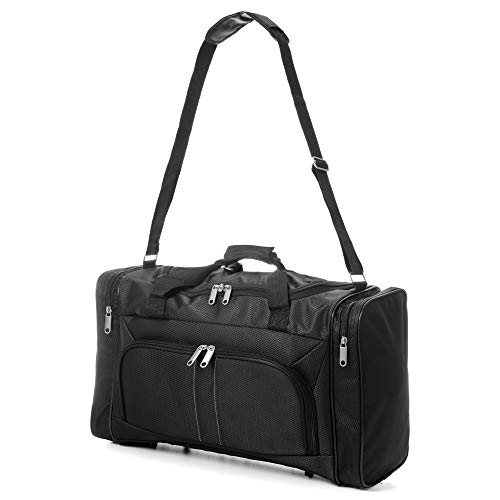 Amazon Marke: Eono Essentials Reisetasche Seesack Handgepäck, 32 l (54 x 30 x 20 cm, Schwarz)