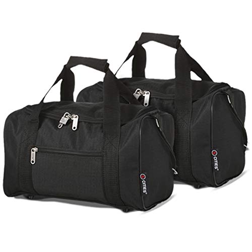 Ryanair 20L Maximal Größe des Handgepäck 40x25x20cm Bordgepäck Gepäck Tasche, 2X Schwarz