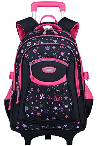 COOFIT Rucksack Trolley Schulranzen Schultrolley Mädchen Schulrucksack Trolley Kinder Rucksack Schule für Mädchen